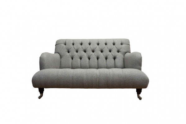 Luxe driezits grijze bank 2-zits Chesterfield design meubels bankstellen