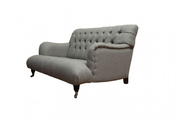Luxe driezits grijze bank 2-zits Chesterfield design meubels bankstellen