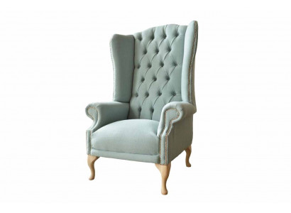 Ohrensessel fauteuil Ontwerp Bekleding Wit Bank Chesterfield Textiel Nieuw