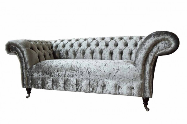 Chesterfield Design Bank Bankstel 2-zits Bekleding Grijs Bankstellen Banken Nieuw