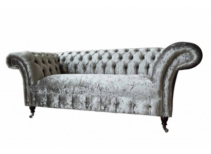 Chesterfield Design Bank Bankstel 2-zits Bekleding Grijs Bankstellen Banken Nieuw