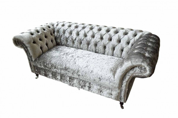 Chesterfield Design Bank Bankstel 2-zits Bekleding Grijs Bankstellen Banken Nieuw