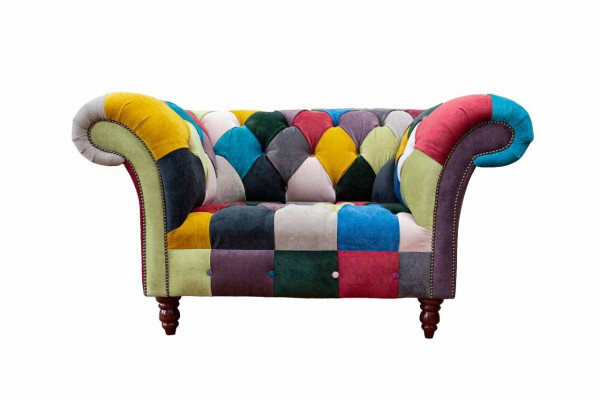 Fauteuil ontwerp Chesterfield loungemeubilair Meerkleurig bankstel Eenpersoons 130 cm Nieuw