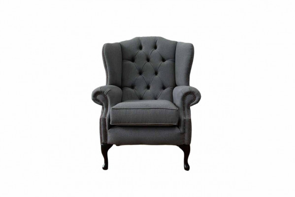 Grijze fauteuil fauteuil ontwerp gestoffeerde bank bank Chesterfield textiel nieuw