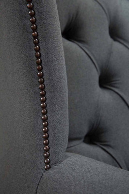 Grijze fauteuil fauteuil ontwerp gestoffeerde bank bank Chesterfield textiel nieuw