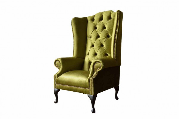 Ohrensessel Chesterfield Bank Bank Bekleding 1 Zits Stoel Textiel Nieuw