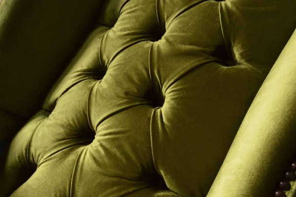 Ohrensessel Chesterfield Bank Bank Bekleding 1 Zits Stoel Textiel Nieuw