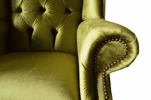 Ohrensessel Chesterfield Bank Bank Bekleding 1 Zits Stoel Textiel Nieuw