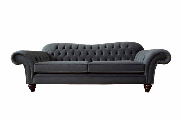 Chesterfield 3-zits textiel designbank bank gestoffeerde banken luxe
