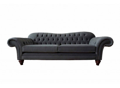 Chesterfield 3-zits textiel designbank bank gestoffeerde banken luxe