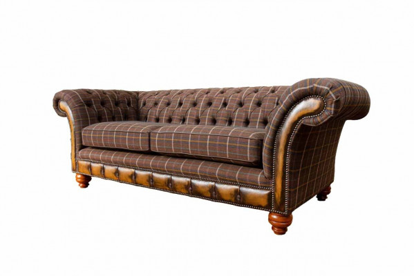 Chesterfield 3-zits BANK BEKLEDINGSSTOF BANKSTELLEN WOONKAMER SOFA NIEUW