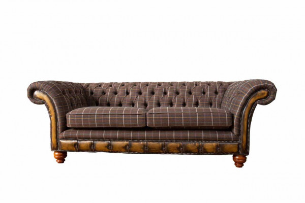 Chesterfield 3-zits BANK BEKLEDINGSSTOF BANKSTELLEN WOONKAMER SOFA NIEUW