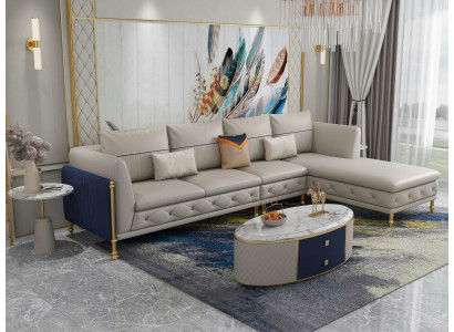 Luxe woonkamer hoekbank hoekbank hoekbank bank stoffering hoek bank leer