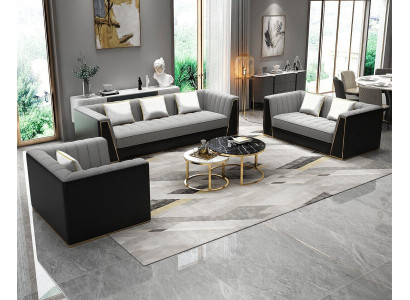 Bankstel 3 2 1-zits set Designbank Bekleding Banken Bank Modern