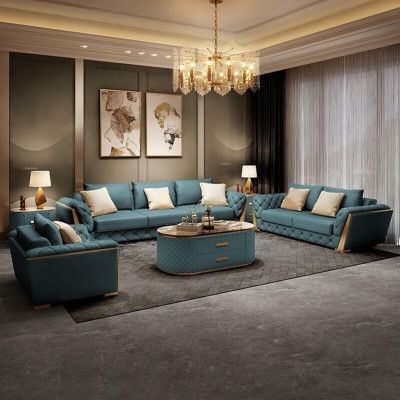 Lederen Designer Sofa Bankstel Bekleding Set 6-delig. Stel Meubels Salontafel