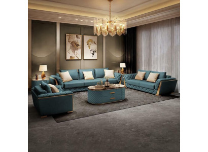 Lederen Designer Sofa Bankstel Bekleding Set 6-delig. Stel Meubels Salontafel