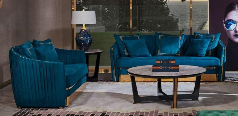 Sofagroep 5-delig set bank zitbank salontafel bank modern bankstellen leren bank