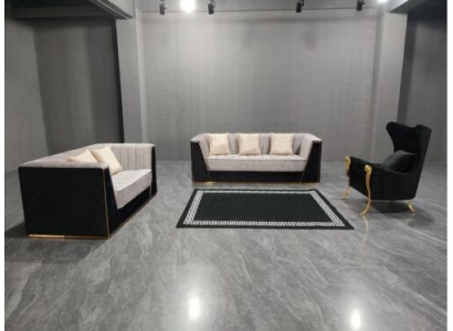 Woonkamer 3-delige bankstel 3+2+1 zits met zachte stoffen bekleding Relax