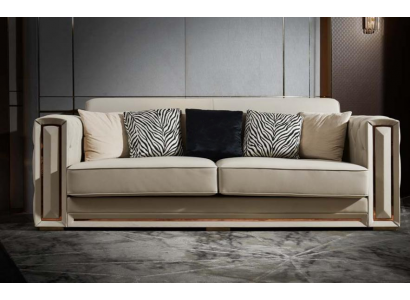 Chesterfield Bank Beige Leer Luxe Woonkamer Ontwerp Banken Bekleding