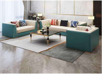 Sofagroep Designerbank Leren bankstel 3-zitter Decoratieve Moderne bank