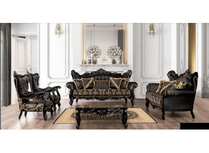 Luxury set van 5 delen Bankstel 3 + 3 + 1 + 1 Zitbank Salontafel Bank Fauteuil Banken