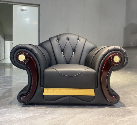 Luxe fauteuil Chesterfield, eenzitter bank meubels inrichting bankstel 1-zits