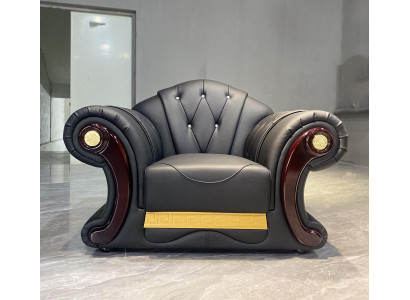 Luxe fauteuil Chesterfield, eenzitter bank meubels inrichting bankstel 1-zits