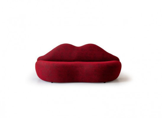 Lippen 3-zits designerbank bank gestoffeerde banken textiel Rood