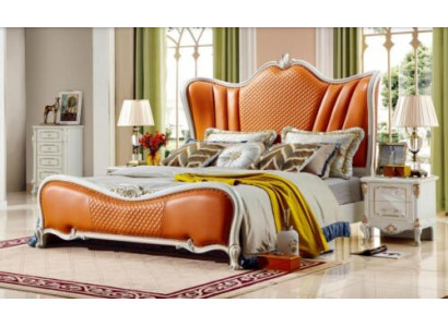 Oranje bed slaapkamer bedden 180x200 luxe hotel tweepersoonsbed meubelen