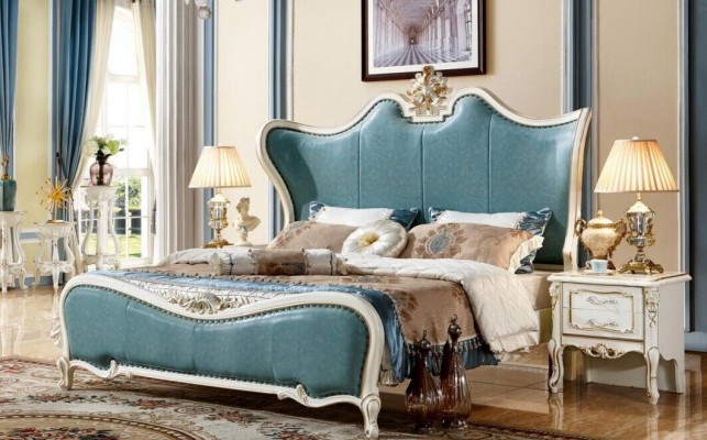 Bed 2x Nightstand Luxury Bed Furniture 3 pieces Wood Classic Bedroom