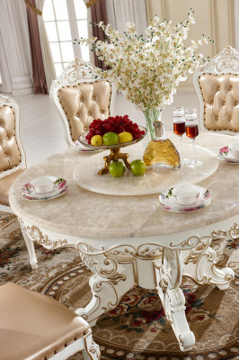 Eettafel Wit Rond Klassiek Luxe Eetkamer Houten Tafels Elegant Ontwerp