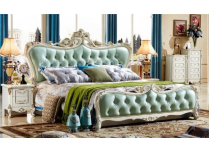 Groen Chesterfield Bed Slaapkamer Bedden met 2 nachtkastjes 3-delig.