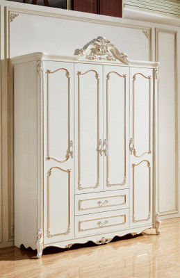 Kledingkast Wit Elegant Slaapkamerontwerp Klassieke Meubels Luxe