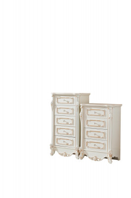 Slaapkamer Set Wit Ontwerp Elegant 2x Dressoir Klassiek Meubilair Luxe 2-delig.