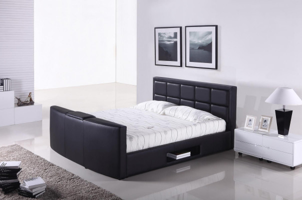 Bed met lift tv-beugel slaapkamer bedden gestoffeerd tweepersoons