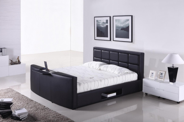 Bed met lift tv-beugel slaapkamer bedden gestoffeerd tweepersoons