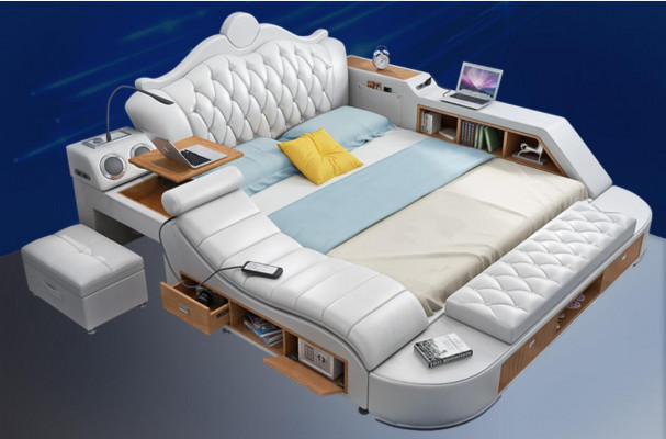 Chesterfield Doppel Luxus Design Bed gestoffeerde bedden 180x200 Multifunctioneel