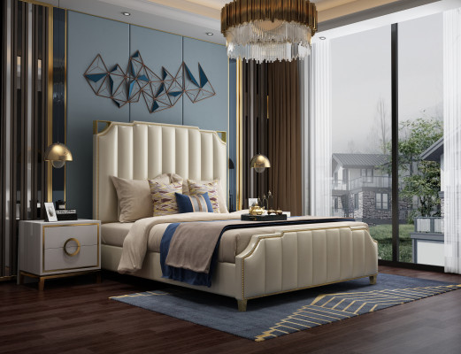 Ontwerpbed bedden 180x200cm Dubai Dubbel Hotel Hout Slaapkamer Luxe