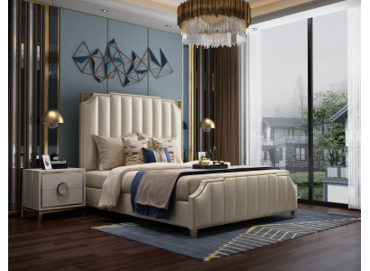 Ontwerpbed bedden 180x200cm Dubai Dubbel Hotel Hout Slaapkamer Luxe