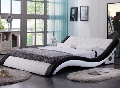 Bekdesign Digitale USB-bedden Luxe Slaapkamermeubels Lederen Dubbel