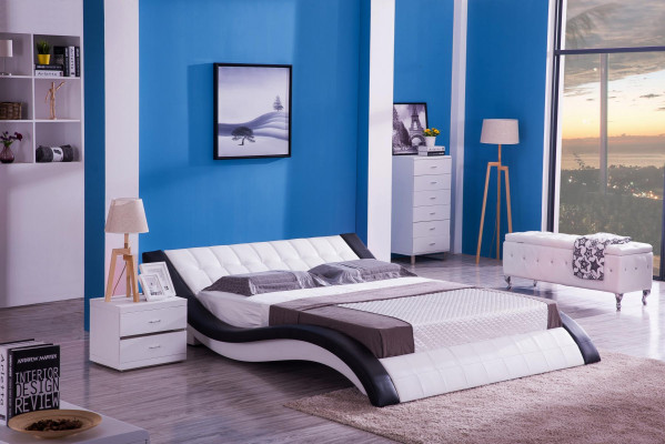 Ontwerpbed Digitaal geluid USB-bedden Luxe slaapkamermeubelen Leer