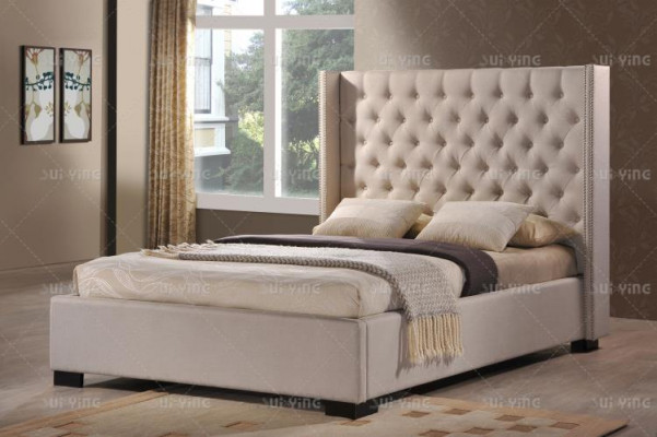 Chesterfield slaapkamer dubbel bed ontwerp lederen luxe bed hotel