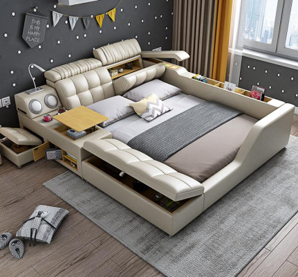 Tweepersoons gestoffeerd bed slaapkamer 180x200cm multifunctioneel bedden bedden