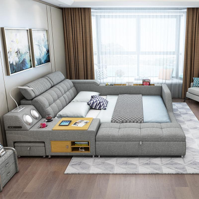Tweepersoons gestoffeerd bed slaapkamer 180x200cm multifunctioneel bedden bedden