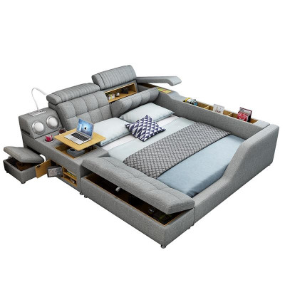 Tweepersoons gestoffeerd bed slaapkamer 180x200cm multifunctioneel bedden bedden