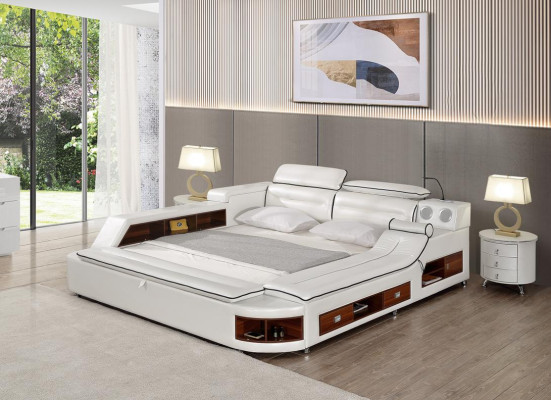 Ontwerp Leren Bedden Hotel Dubbele Plank Massage Ligbed Multifunctioneel Bed