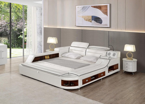 Ontwerp Leren Bedden Hotel Dubbele Plank Massage Ligbed Multifunctioneel Bed