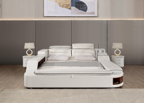 Ontwerp Leren Bedden Hotel Dubbele Plank Massage Ligbed Multifunctioneel Bed