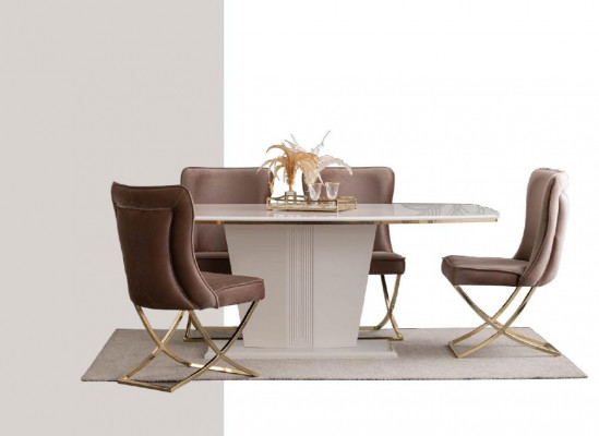 Luxe eetkamer eethoek eettafel set eetgroep tafel stoelen dressoir 7-delig