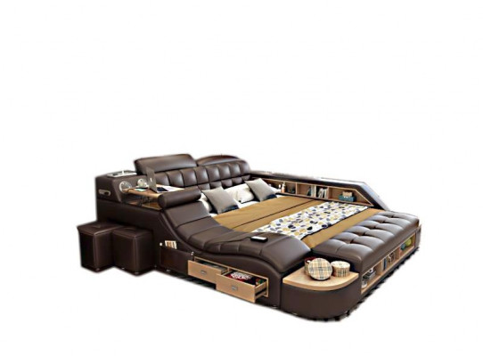 Multifunctionele bedden Luxe leren bedbekleding Moderne hotelmassagefunctie Nieuw
